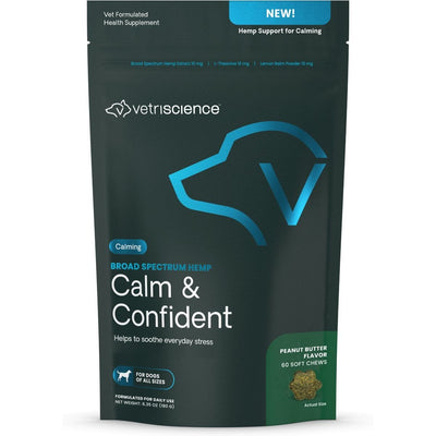 Broad Spectrum Hemp Calm & Confident Thunderstorms Support, sabor Crema de Cacahuate. 60 unidades.