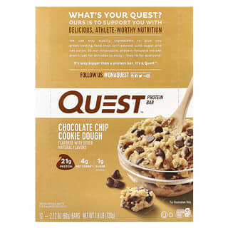 Barras de Proteína Sabor Masa de Galleta con Chispas de Chocolate 12 Barras de 60 g c/u