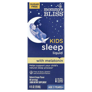 Niños, Sueño Líquido con Melatonin, 3+ Años, Natural Uva, 4 fl oz (120 ml)