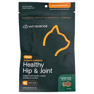 GlycoFlex® Plus, Healthy Cadera & Articulaciones, For All Gatos, Pollo, 30 Soft Chews, 2.12 oz (60 g)