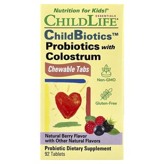 ChildBiotics, Probióticos con Colostrum, masticable Tabs, Berry Natural, 92 tabs