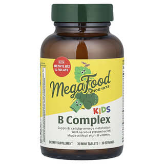 MegaFood, Complejo de Vitamina B, para Niños. 30 tabs.