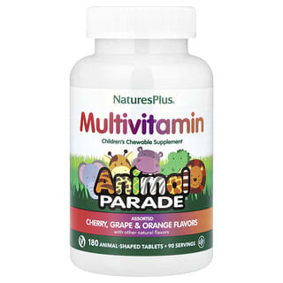 Animal Parade, Niños masticable Multivitamínico, Cereza, Uva & Naranja, 180 Animal-Shaped tabs