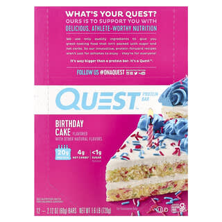 Barras de Proteína Sabor Pastel de Cumpleaños 12 Barras de 60 g c/u