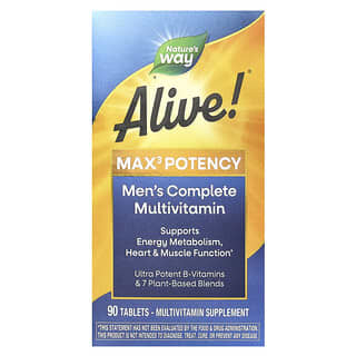 Multivitamínico para Hombre, completo, Alive!, Max3 Potency. 90 tabs.