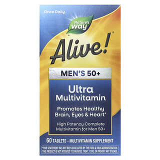 Multivitamínico para Hombre 50+, Alive!, Ultra. 60 tabs.