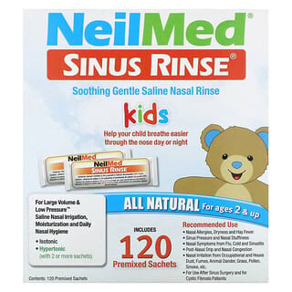 Niños, Sinus Rinse, edades 2 +, 120 Premixed Sachets, 0.037 oz (1.04 g) Each