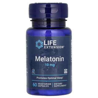 Melatonina, 10 mg, 60 cápsulas vegetales
