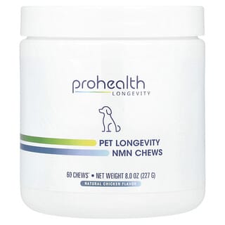 Pet Longevity NMN Chews, para Perros, Natural Pollo, 60 Chews, 8 oz (227 g)
