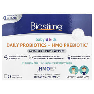 Para Bebés y Niños, Diario Probióticos con Prebiótico HMO, 3 Months To 6 Years, sin Sabor 28 Sobres, 0.05 oz (1.5 g) cada uno