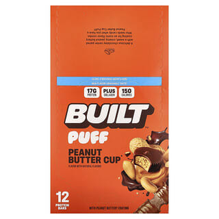 Barras Puff de Proteína Sabor Chocolate con Mantequilla de Cacahuate 12 Barras de 40 g c/u