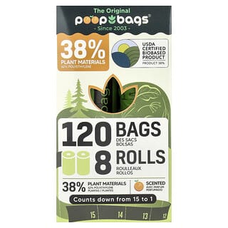 Orange, 8 Rolls, 15 Bags Each