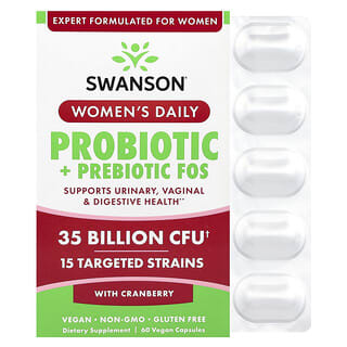 Para Mujer Diario Probióticos + Prebiótico FOS con Cranberry, 35 Billion CFU 60 Cápsulas Veganas