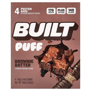 Barras Puff de Proteína Sabor Brownie Batter 4 Barras de 40 g c/u