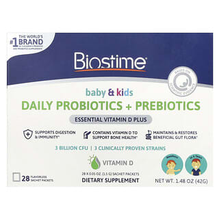 para Bebés y Niños, Probióticos Diarios + Prebióticos, Recién Nacidos a 6 Años, Sin Sabor 28 Sobres, 0.05 oz (1.5 g) cada uno