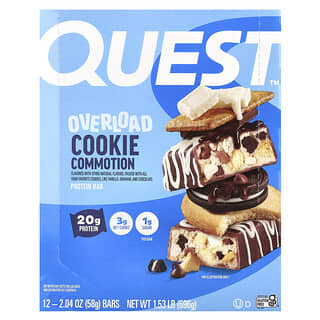 Barras de Proteína Overload Sabor Cookie Commotion 12 Barras de 58 g c/u