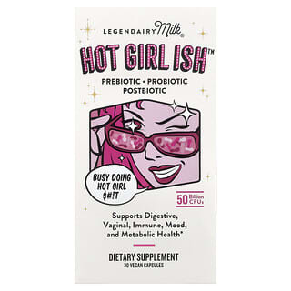 Hot Girl Ish™, Prebiótico, Probiótico y Postbiótico, 50 Billion CFU 30 Cápsulas Veganas