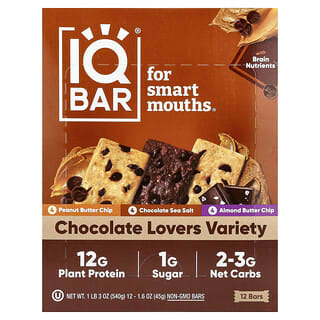 Barras de Proteína Vegetal Sabor Variedad para Amantes del Chocolate 12 Barras de 45 g c/u