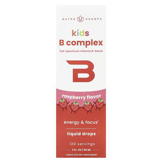 NutraChamps, Complejo de Vitamina B, para Niños, sabor Frambuesa. 60 ml.