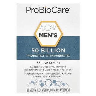 para Hombre Probióticos con Prebiótico, 50 Billion 30 Cápsulas Vegetales