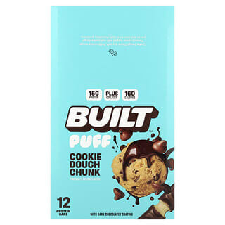 Barras Puff de Proteína Sabor Trozos de Masa de Galleta 12 Barras de 44 g c/u
