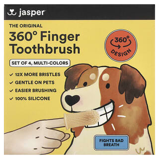 360° Finger Toothbrush, Multi-Colors, 4 Toothbrushes