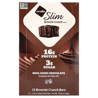 Barras de Proteína Slim Sabor Brownie Crujiente 12 Barras de 45 g c/u