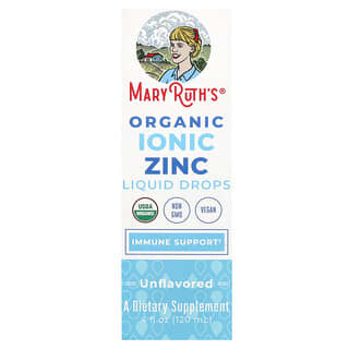 Orgánico Ionic Zinc Gotas Líquidas, Unflavored, 4 fl oz (120 ml)