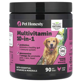 Multivitamínico 10-in-1, For Adult Perros, Pollo, 90 Soft Chews, 9.5 oz (270 g)