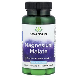 Swanson Vitamins, Malato de Magnesio (1,000 mg). 60 tabs