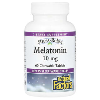 Stress-Relax, Melatonina, 10 mg, 60 tabletas masticables
