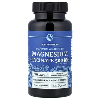 Nobi Nutrition, Glicinato de Magnesio de alta absorción (250 mg). 120 caps