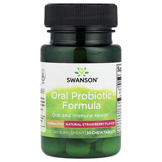 Oral Probiótico Formula, Natural Strawberry, 3 Billion CFU, 30 Chew tabs