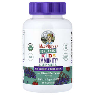 Organic Niños Inmunidad gomitas con Elderberry, Vitamina C, y Zinc, Mixed Berry, 60 gomitas