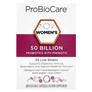 para Mujer Probióticos con Prebiótico, 50 Billion 30 Cápsulas Vegetales