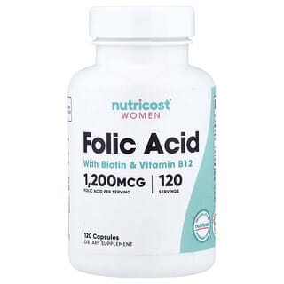 Mujer Ácido Fólico with Biotina + Vitamin B12, 120 caps
