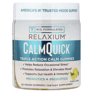 CalmQuick, Triple Action Calma gomitas, Yummy Limón, 60 Vegan gomitas