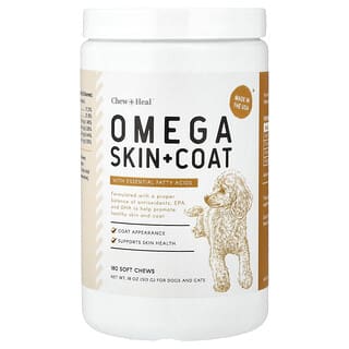 Omega Piel y Pelaje, with Essential Fatty Acids, para Perros y Gatos, 180 Soft Chew, 18 oz (513 g)