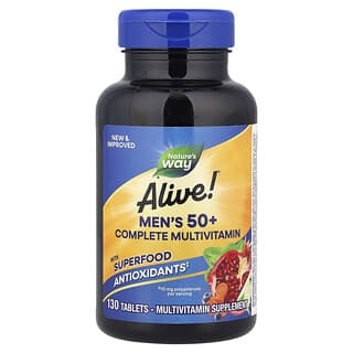 Multivitamínico para Hombre 50+, completo, Alive!. 130 tabs.