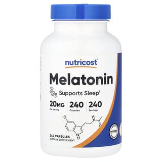 Melatonina , 20 mg, 240 cápsulas