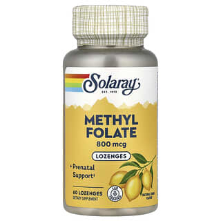 Vitamina B9, Metilfolato, Folato, sabor Limón, 800 mcg. 60 lozenges.