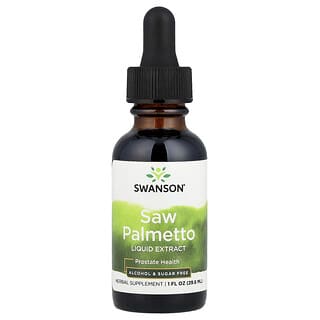 Saw Palmetto Liquid Extract, Alcohol y sin Azúcar, 1 fl oz (29.6 ml)
