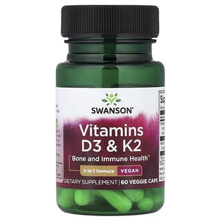 Vitamins D3 & K2, 60 Veggie caps