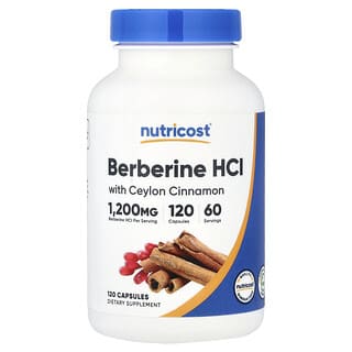 Berberina HCl con Ceylon Cinnamon, 120 caps