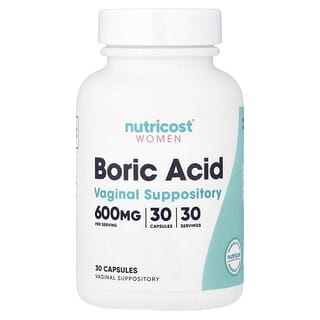 Mujer, Ácido Bórico, Supositorios Vaginales, 600 mg, 30 caps
