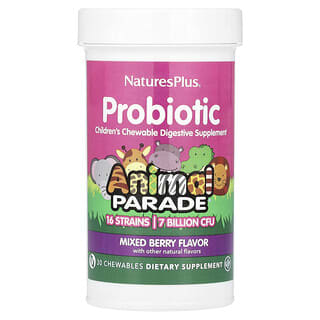 Probiótico, para Niños Masticable Digestivo Supplement, Mixed Berry, 7 Billion cfu, 30 Masticables