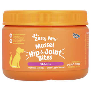 Mussel Hip & Joint Bites, para Perros, All Ages, Pollo, 90 Soft Chews, 7.9 oz (225 g)