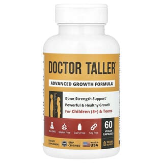 Doctor Taller, Advanced Growth Formula, Niños 8+ y Teens, 60 Caps Veganas