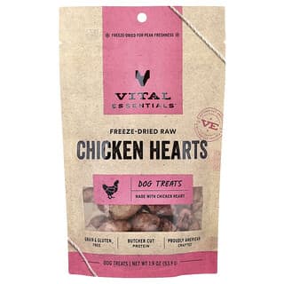 Freeze Dried Raw Premios para Perros, Pollo Hearts, 1.9 oz (53.9 g)