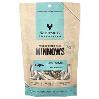 Freeze Dried Raw Premios para Perros, Minnows, 2.5 oz (70.9 g)